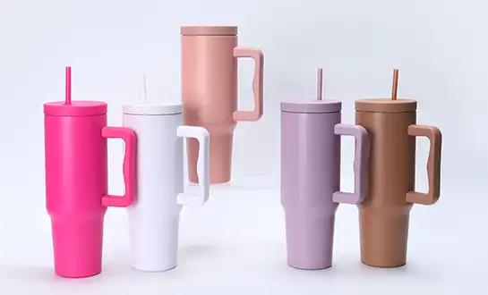 Eco-Friendly Reusable Stainless Steel Mugs with Handles from Factory